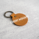 Cheery Mishaps - Personalized Leather Round Keychain - Double Sided