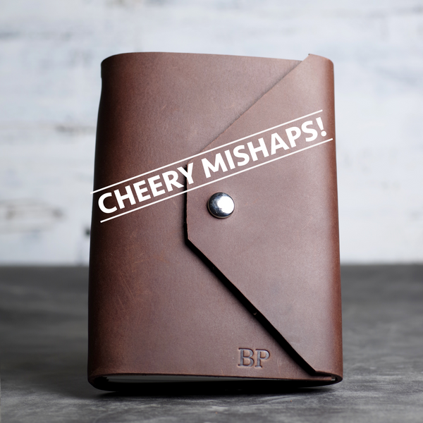 Cheery Mishap Personalized Refillable Leather Journal w/ Snap