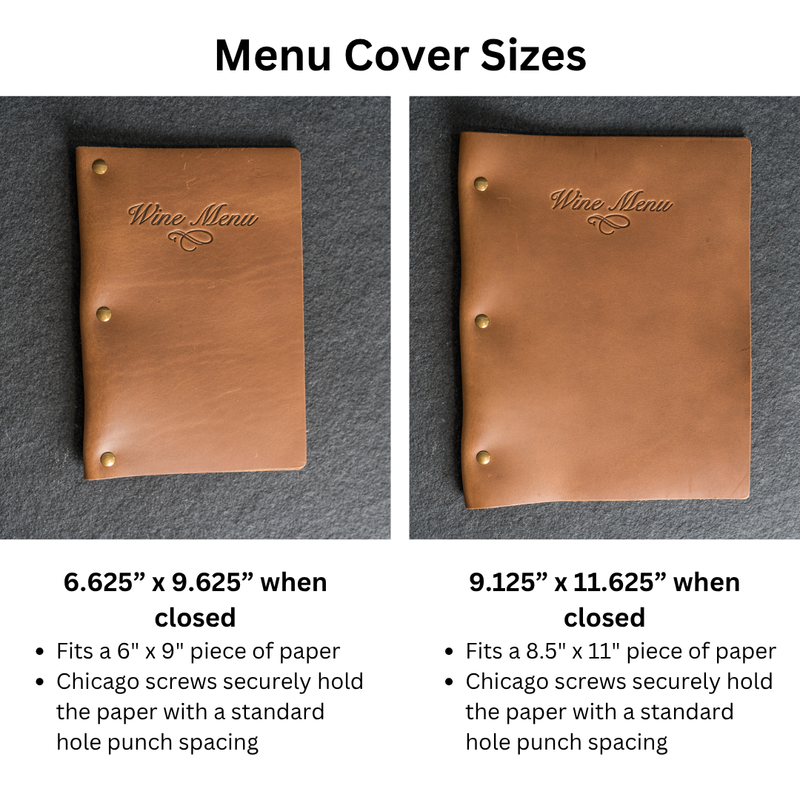 Leather Menu Cover with Chicago Screws - Soft Cover