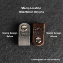 Leather Clothing Tabs - Knit Happens Stamp Design