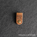 Leather Clothing Tabs - Knit Fast Die Warm Stamp Design