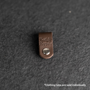 Leather Clothing Tabs - Knit Happens Stamp Design