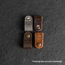 Leather Clothing Tabs - Knit Happens Stamp Design