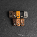 Leather Clothing Tabs - Knitting Needles Stamp Design