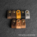 Leather Clothing Tabs - Knitting Needles Stamp Design