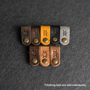 Leather Clothing Tabs - Knitting Needles Stamp Design