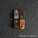 Leather Clothing Tabs - Knitting Needles Stamp Design