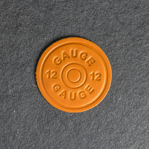 12 Gauge Stamp Design Leather Coasters - 4" Round - Sold individually or as a Set of 4