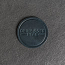 Drink Goes Here Leather Coasters - 4" Round - Sold individually or as a Set of 4