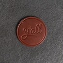 Y'all Leather Coasters - 4" Round - Sold individually or as a Set of 4
