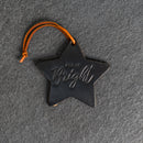 All is Bright Star Shape Leather Christmas Ornament | Stocking Tags
