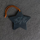 All is Bright Star Shape Leather Christmas Ornament | Stocking Tags