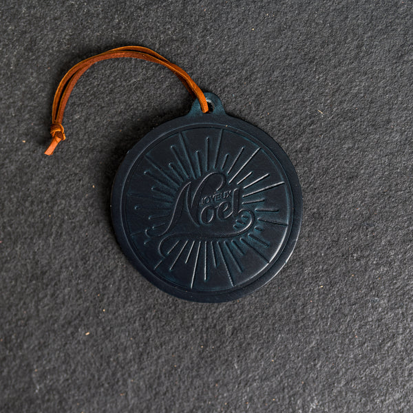 Noel Circle Shape Leather Christmas Ornament | Stocking Tags