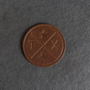 Texas Compass Leather Coasters - 4" Round - Sold individually or as a Set of 4