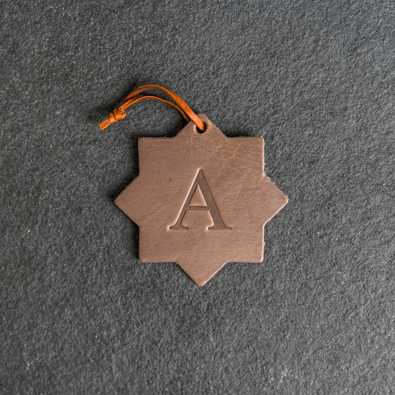 Personalized Snowflake Shape Leather Christmas Ornament | Stocking Tags