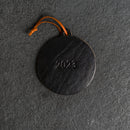 Personalized Circle Shape Leather Christmas Ornament | Stocking Tags