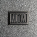 Mom Block Font Stamp Leather Patches with Optional Hook and Loop Fastener