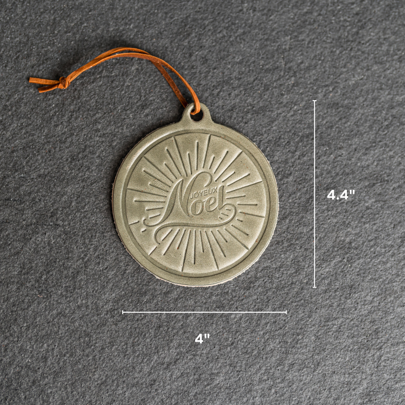 Noel Circle Shape Leather Christmas Ornament | Stocking Tags