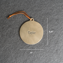 Personalized Circle Shape Leather Christmas Ornament | Stocking Tags