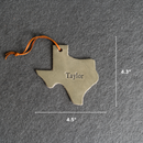 Personalized Leather Christmas Ornament - Texas Shape | Stocking Tags