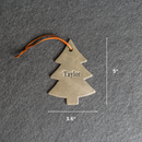 Personalized Leather Christmas Ornament - Pine Tree Shape | Stocking Tags