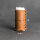 Personalized Leather Slim Can Holder Drink Sleeve