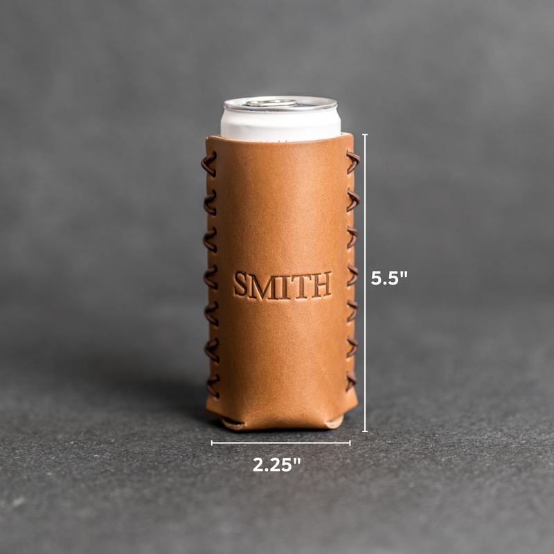 Personalized Leather Slim Can Coozie