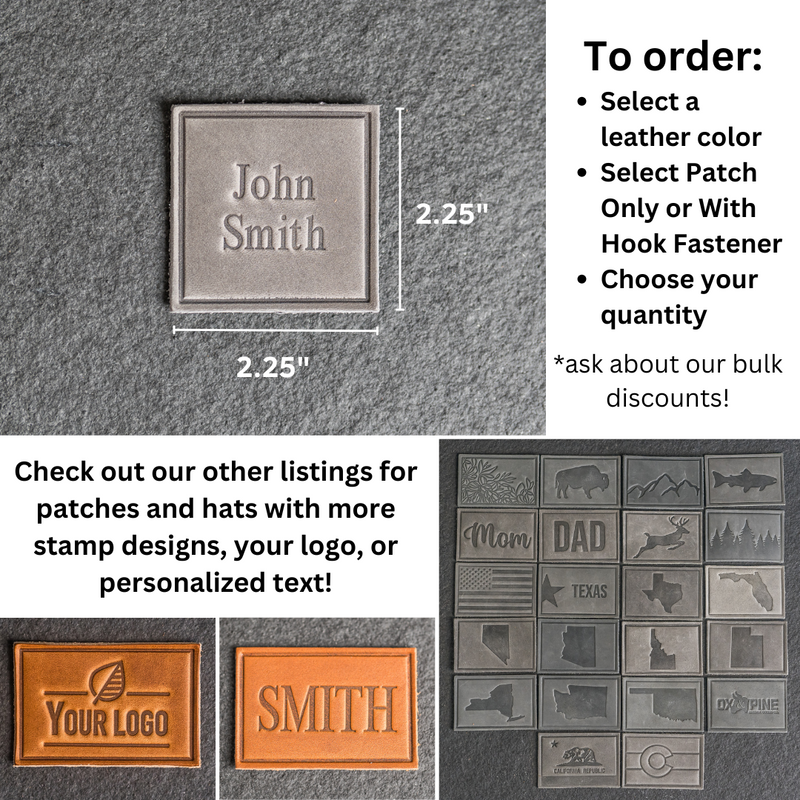Best Dad Ever Stamp Leather Patches with Optional Hook Side Fastener