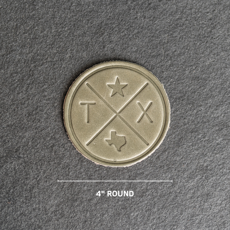 Texas Compass Leather Coasters - 4" Round - Sold individually or as a Set of 4