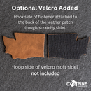 Personalized Washington Shape Leather Patches with Optional Hook and Loop Fastener