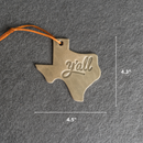 Y'all Texas Shape Leather Christmas Ornament | Stocking Tags