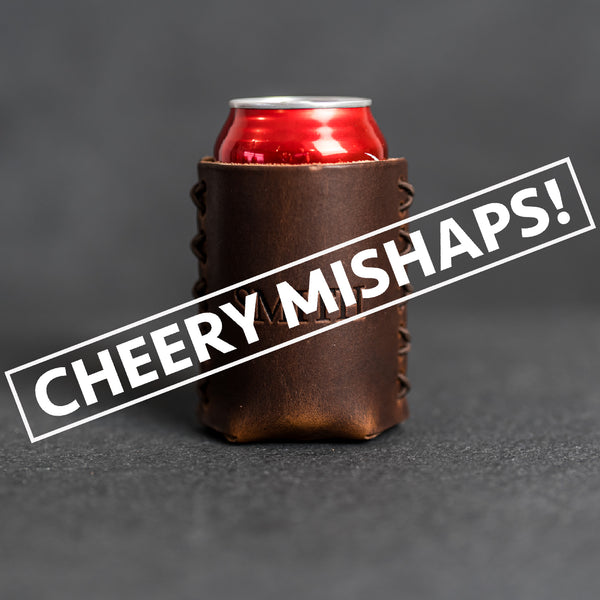 Cheery Mishaps - Personalized Leather Can Coozie