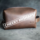 Cheery Mishaps Personalized Leather Dopp Kit