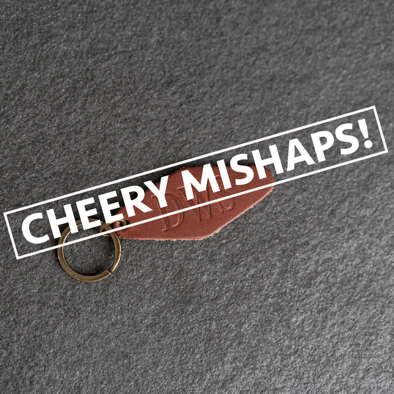 Cheery Mishaps - Leather Motel Key Shape Keychain