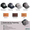 Leather Patch Performance Style Trucker Hat - Circle Patch - Floral Stamp