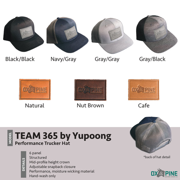 Leather Patch Performance Style Trucker Hat - Nevada Stamp