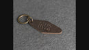 Leather Motel Key Shape Keychain with Wanderlust Stamp Design