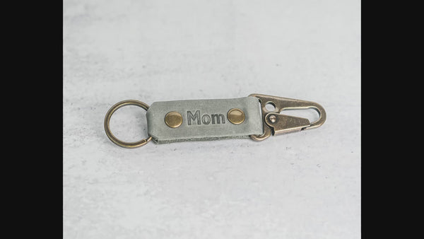 Push Clip Keychain | Personalized Premium Leather Keychain  | Custom Key Fob | Leather Gift Handmade in the USA