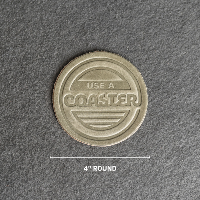 Use a Coaster Leather Coasters - 4" Round - Sold individually or as a Set of 4