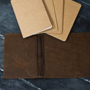 Personalized Refillable Wrap Leather Journal - Inside with notebooks taken out- Ox & Pine