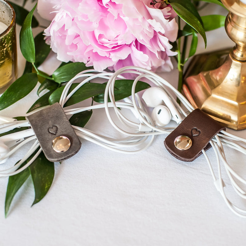 Weddings - Leather Cord Wrap For Headphones Wedding Favors