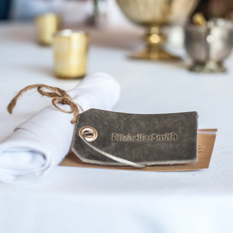 Weddings - Personalized Leather Luggage Tag Place Cards/Favors