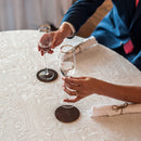 His and Hers Leather Coasters - Set of 2