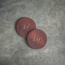 His and Hers Leather Coasters - Set of 2
