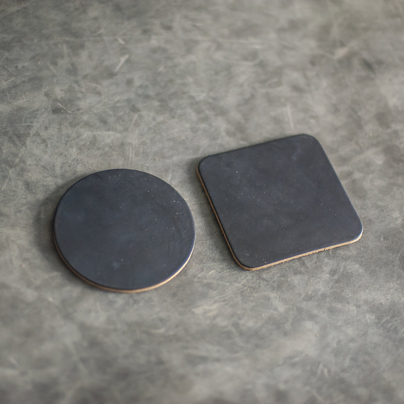 His and Hers Leather Coasters - Set of 2
