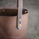 Personalized Leather Strap Closure Tote Bag