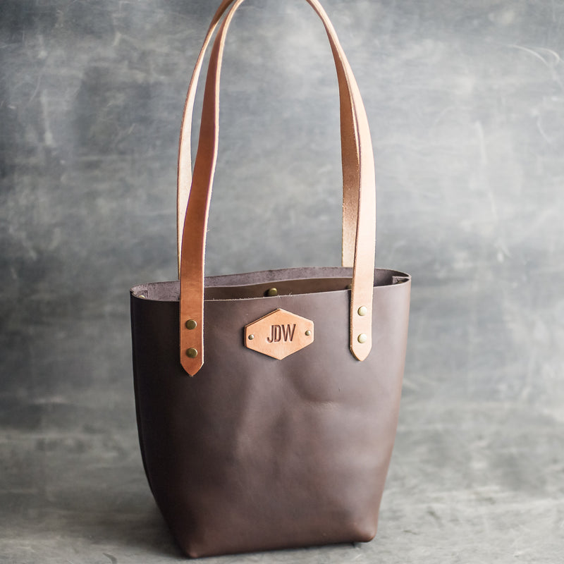 Personalized Leather Tote Bag - Classic (No Closure)