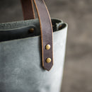 Personalized Leather Strap Closure Tote Bag