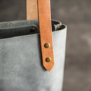 Personalized Leather Strap Closure Tote Bag