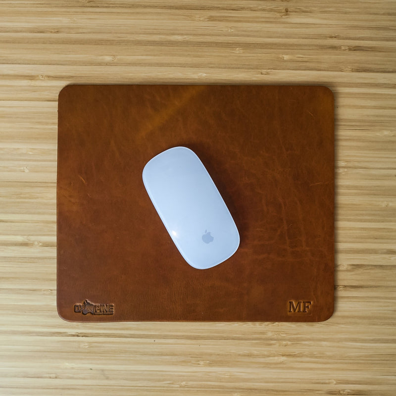 Leather Mouse Pad - Personalized with Initials, Name, or Logo